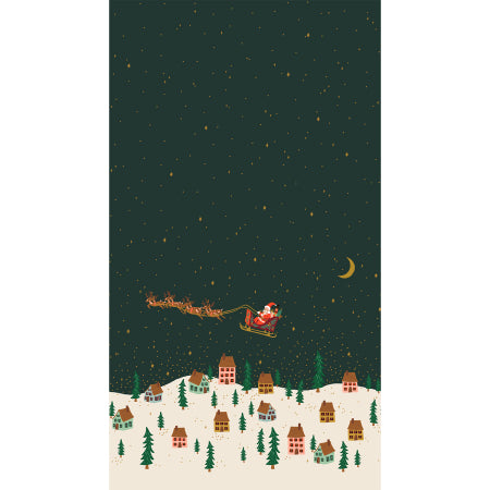 Rifle Paper Co - Holiday Classics V - Christmas Santa's Sleigh Evergreen Metallic - RP625-EV2M