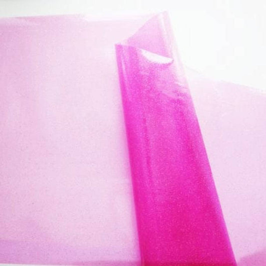 Sew Hungry Hippie - Hot Pink Clear Glitter Vinyl