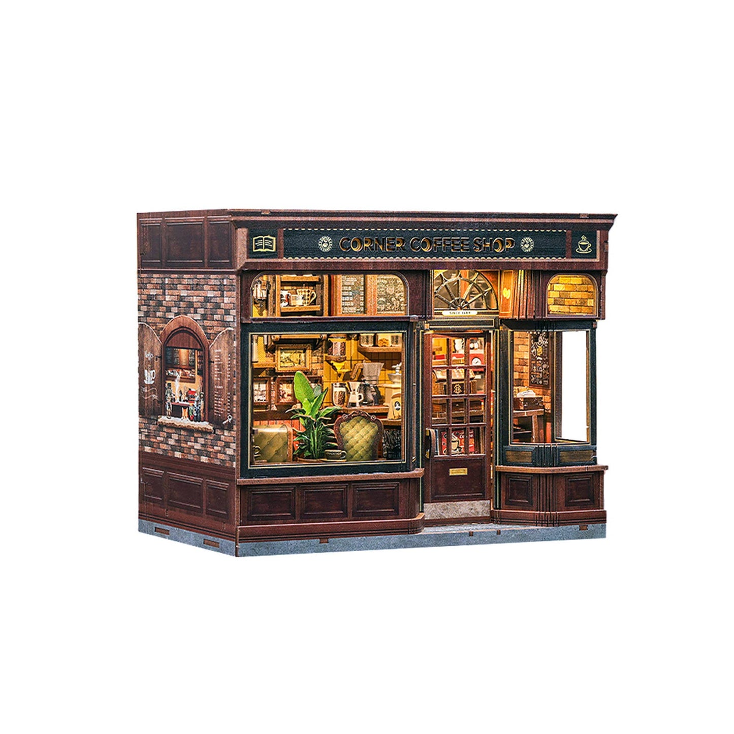 Hands Craft DIY Book Nook Kit: Corner Coffee Shop