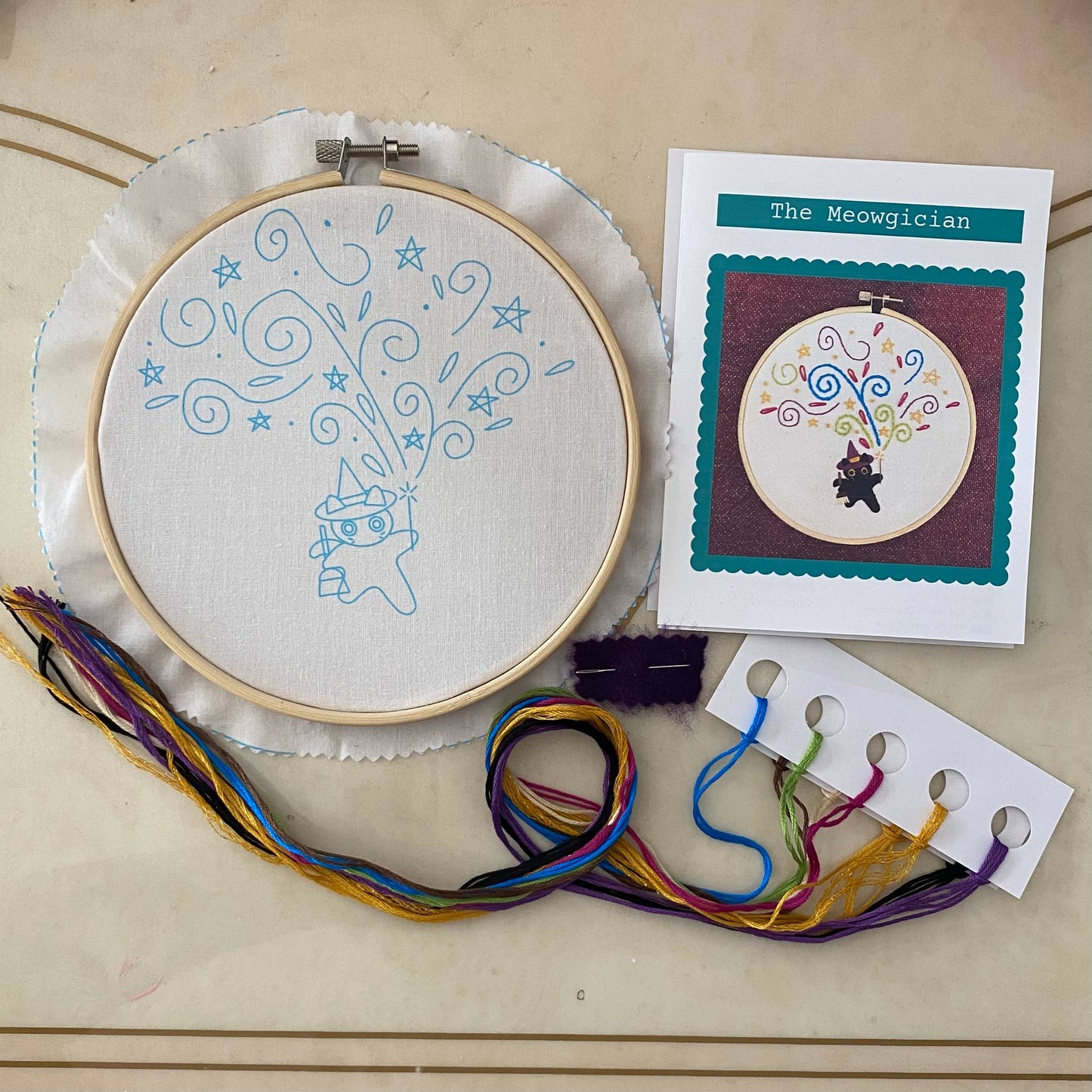 Stitches By Tiff The Meowgician Magic Cat Embroidery Kit