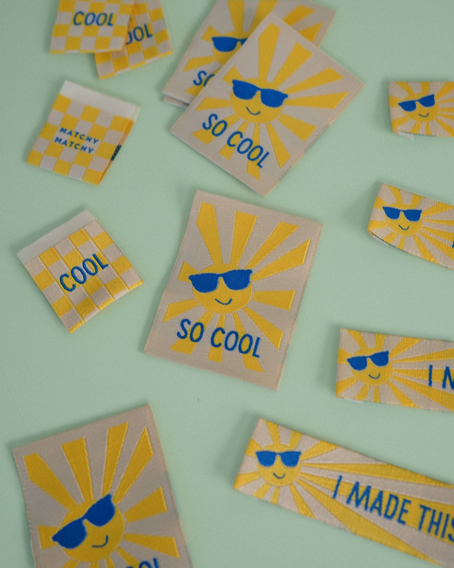 Matchy Matchy Sewing Club - Sunny Cool Square and Rectangle Woven Garment Labels