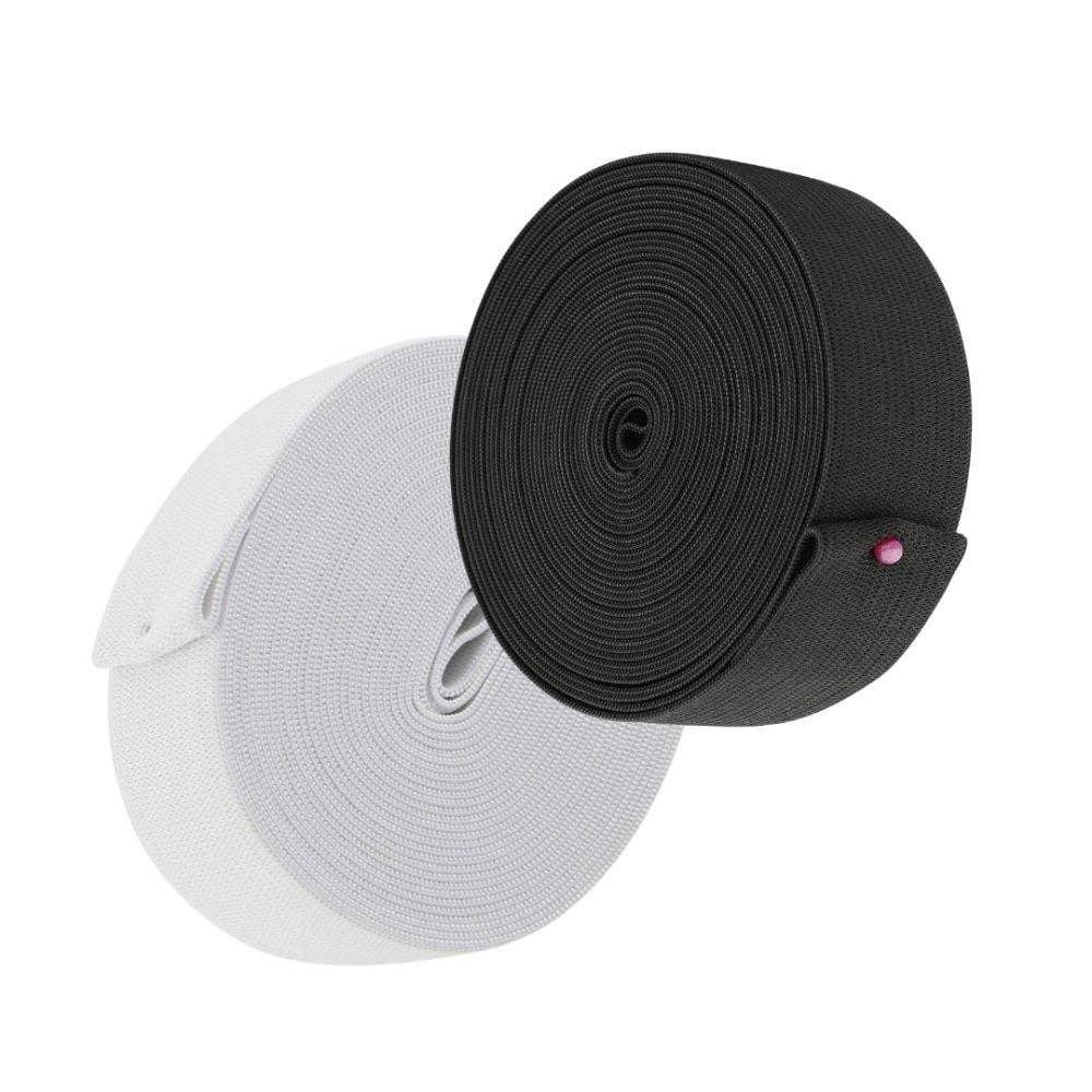 Madam Sew Fantastic Elastic - 5 Yards - Available in Two Colors - Choice of Black or White!