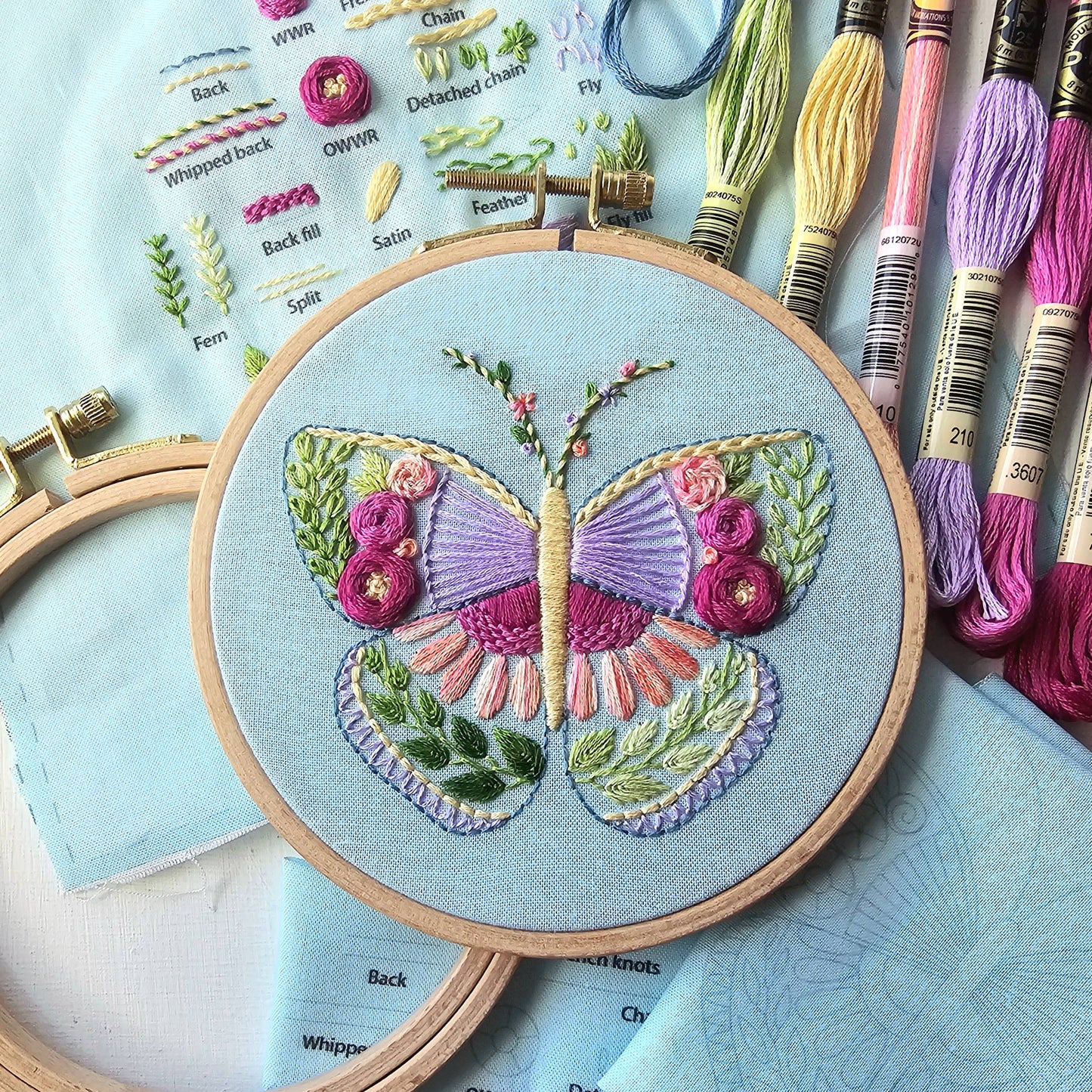 Jessica Long Beginner Butterfly Hand Embroidery Kit