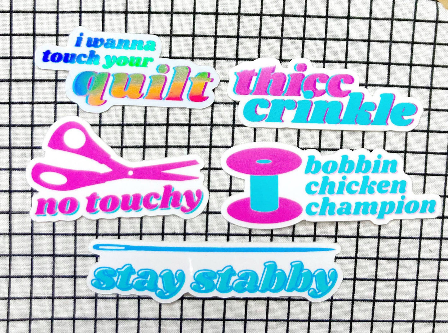 Feral Notions Bobbin Chicken Champion Sewing And Quilting Vinyl Sticker