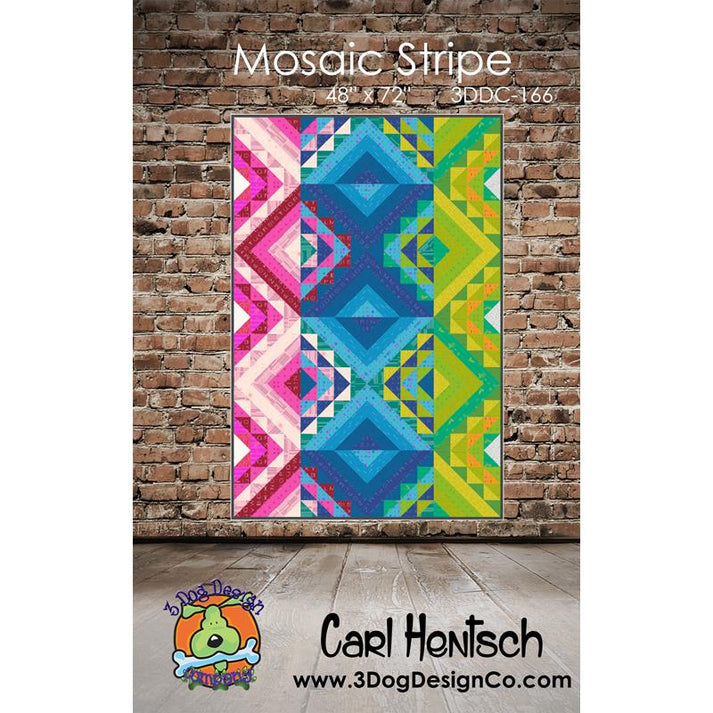 Mosaic Stripe Quilt Pattern By Carl Hentsch / 3 Dog Design