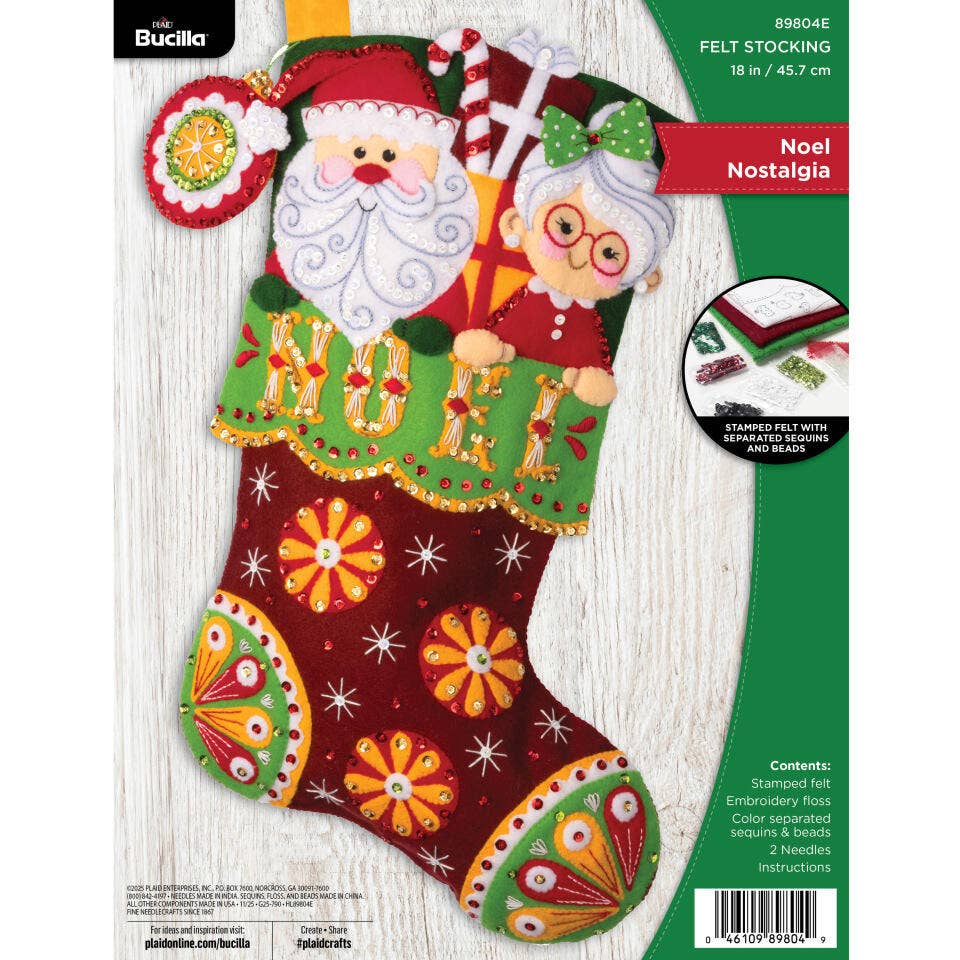 Bucilla® Noel Nostalgia Seasonal Felt Christmas Stocking Kit - 89804E