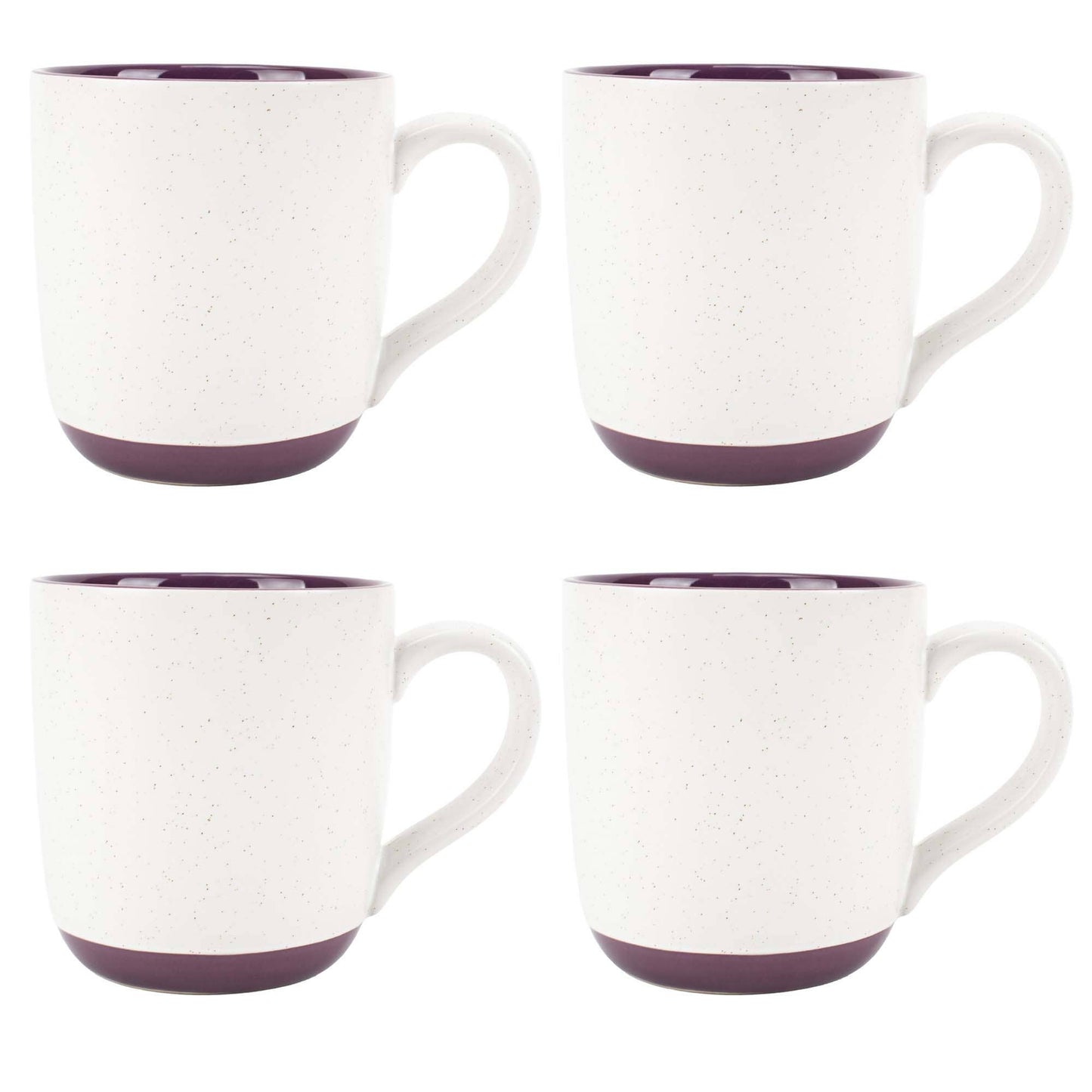 Ceramic Speckled Mugs 4-Pk White and Purple PRICE IS PER MUG