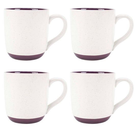 Ceramic Speckled Mugs 4-Pk White and Purple PRICE IS PER MUG