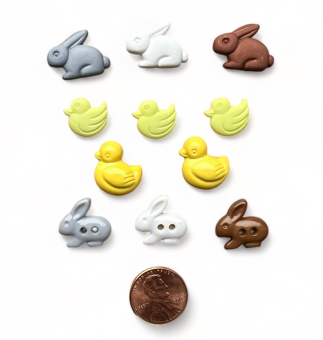 Ducks and Bunnies Craft Buttons
