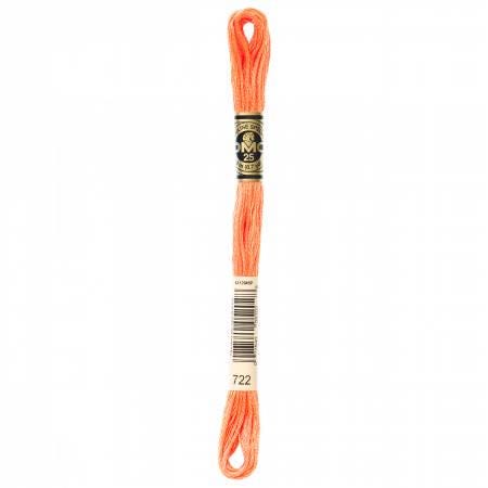 DMC Six Strand Embroidery Floss - 720 - 721 - 722 - 725 - 726 - 727 - 728 - 729