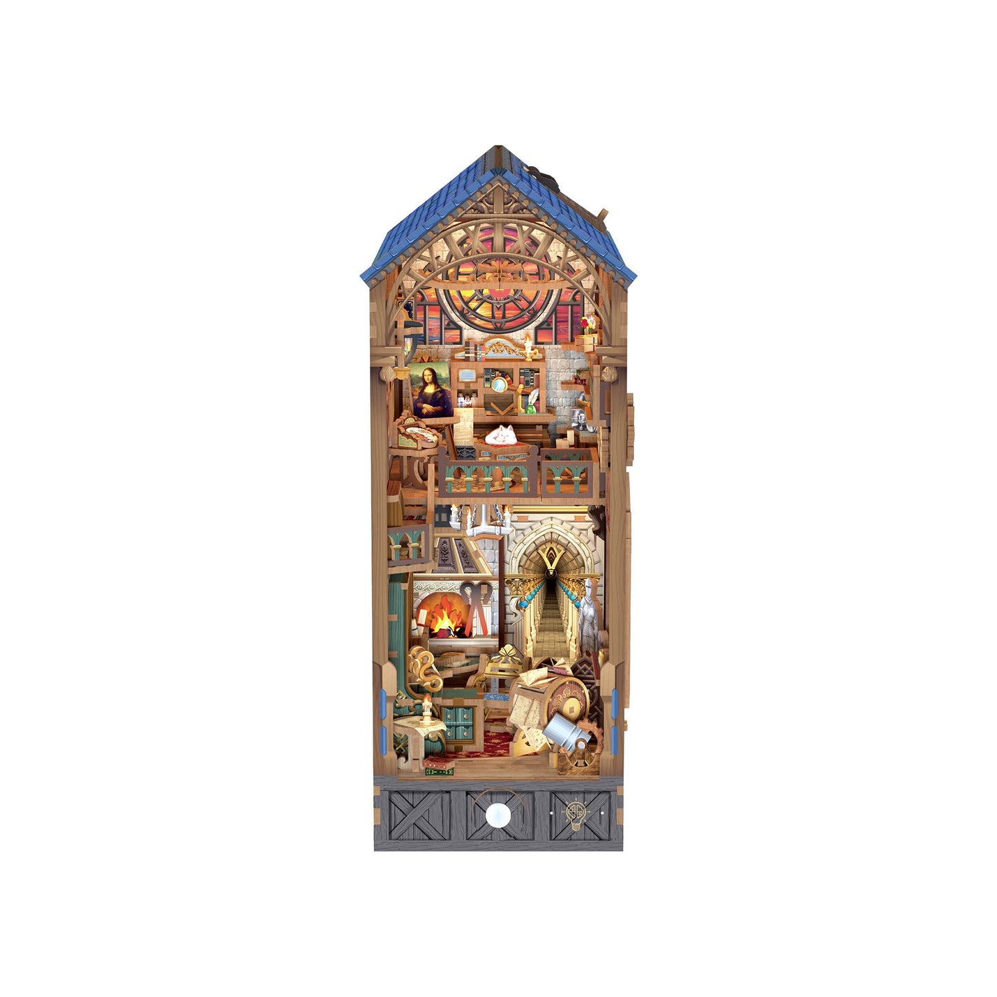 Hands Craft DIY Book Nook Kit: Leonardo da Vinci w/ Dust Cover