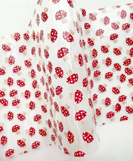 Sew Hungry Hippie Mushrooms Clear Vinyl 18X56"