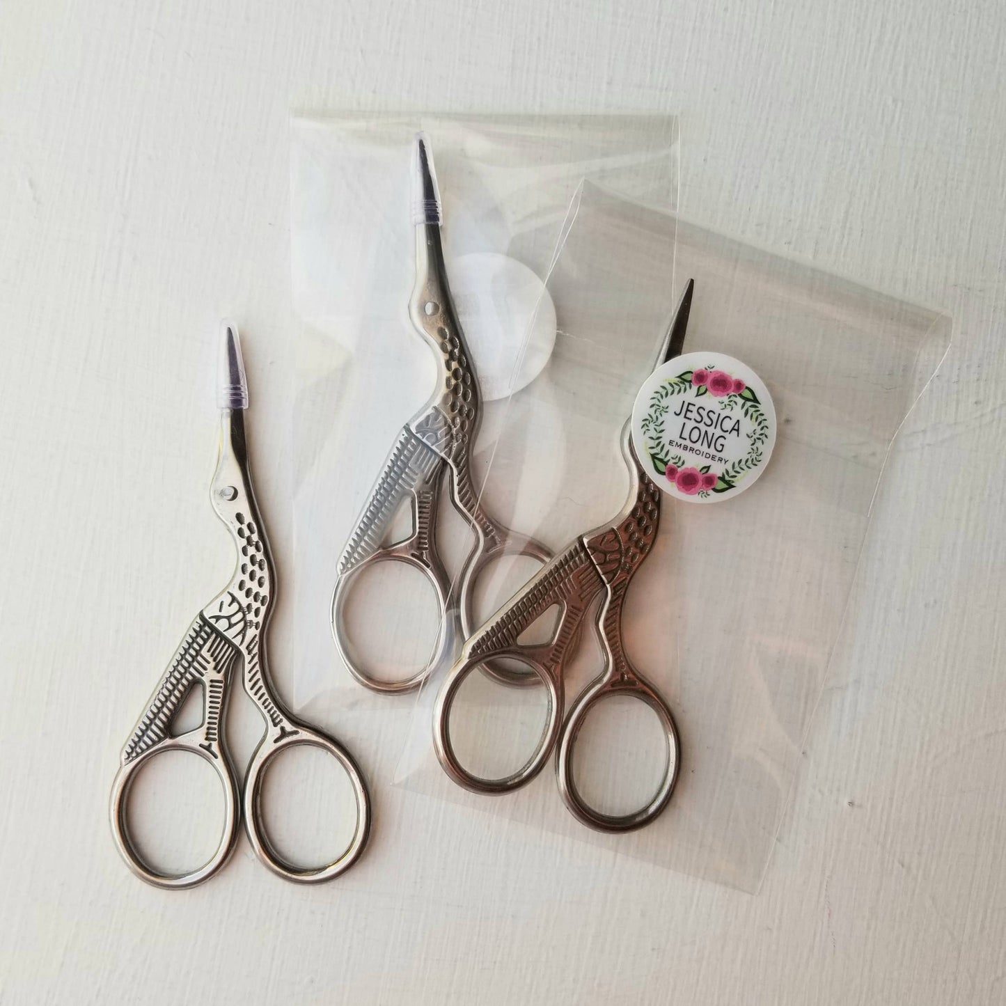 Jessica Long Classic Stork Hand Embroidery Scissors