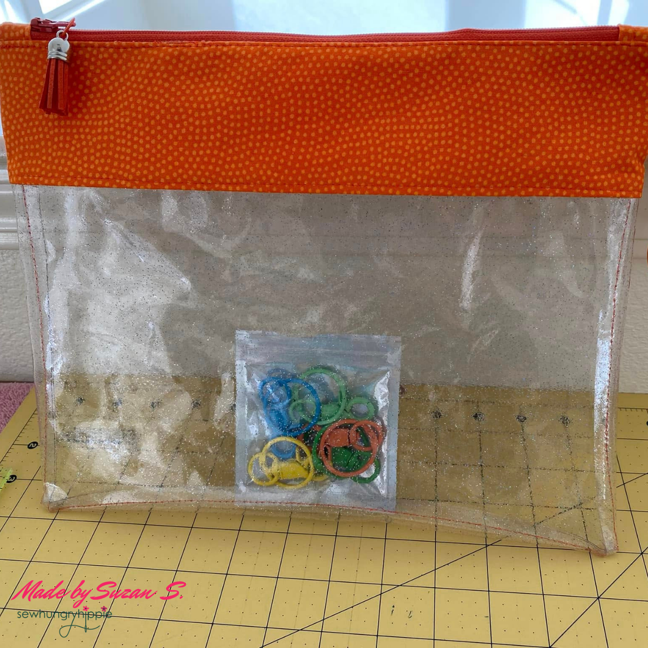 Sew Hungry Hippie - Clear Glitter Vinyl - TPU See-Through Vinyl for Bag Making