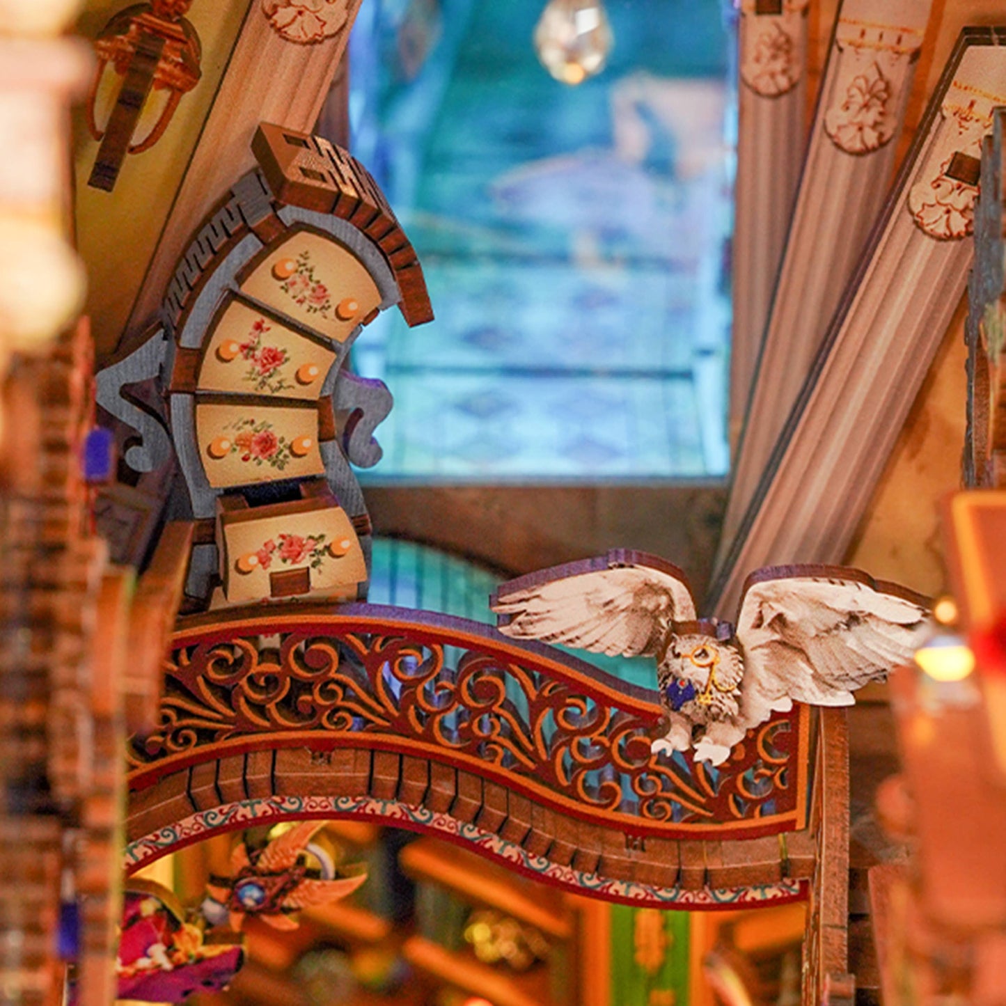 Hands Craft DIY Book Nook Kit: Magical Library And Dust Cover