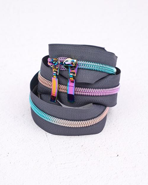 Renaissance Ribbons - 30" Handbag Zipper - Aurora Storm