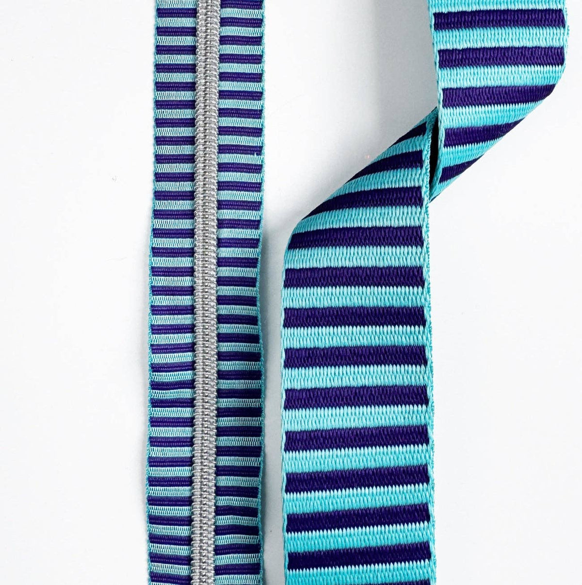 Sew Hungry Hippie - Blue & Teal Purple Jacquard Woven Stripes Webbing 1.5" Wide - By The Yard