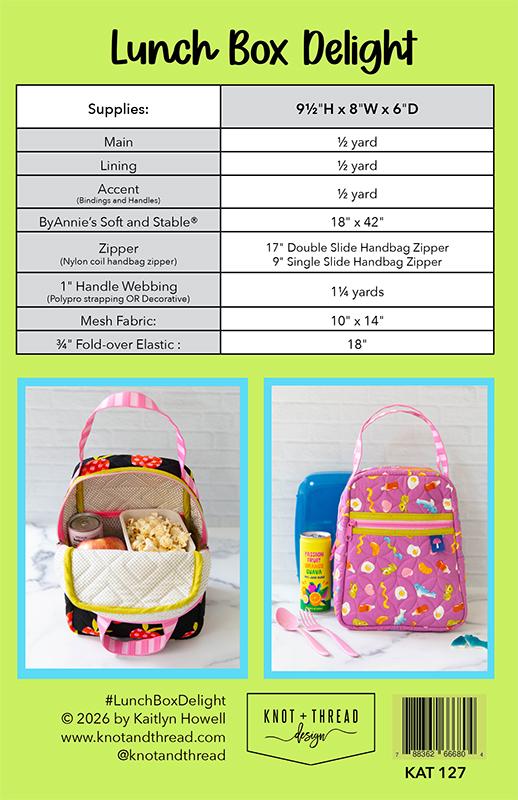 Lunch Box Delight Bag Pattern By Knot and Thread Designs