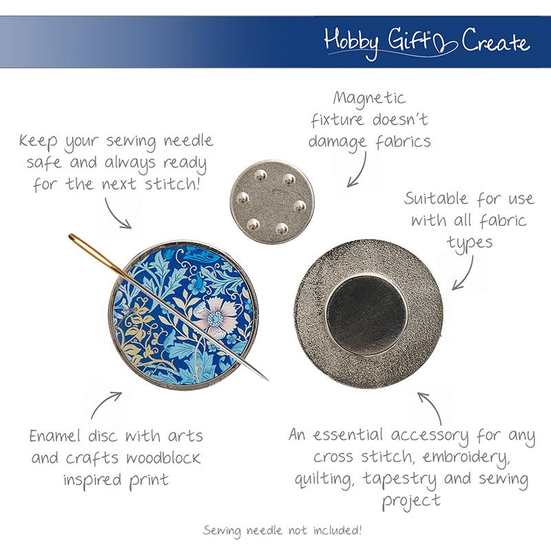 Hobby Gift Blue Floral Magnetic Needle Minder