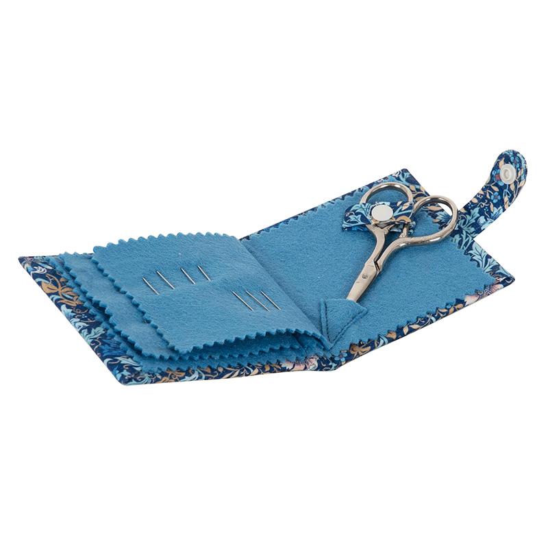 Hobby Gift Blue Floral Needle Case With Scissors