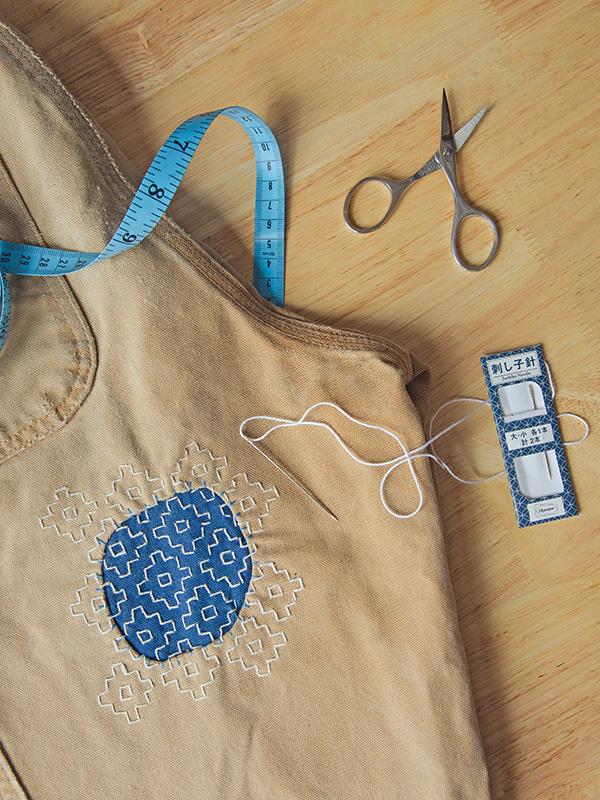 Clone - Wash Away Sashiko Template - Persimmon