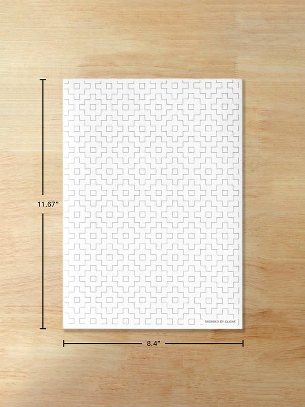 Clone - Wash Away Sashiko Template - Persimmon