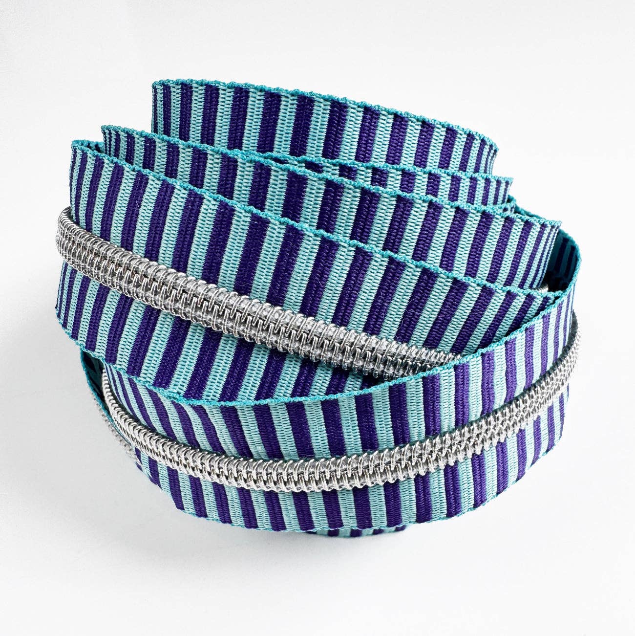 Sew Hungry Hippie Striped Jacquard Nylon Zipper Tape #5 with Silver Teeth - 3 Yard Pre-Cut