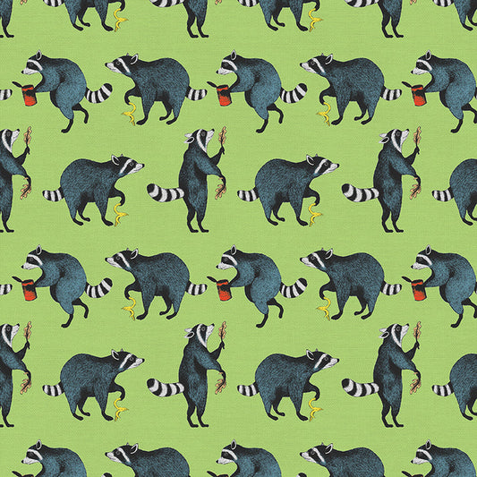 PBS Fabrics - Raccoon Ruckus - Sneaky Raccoon Green - 12022714