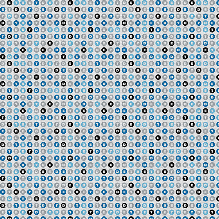 PBS Fabrics - Pride of Detroit - Detroit City Letters Blue / Grey - 12026584