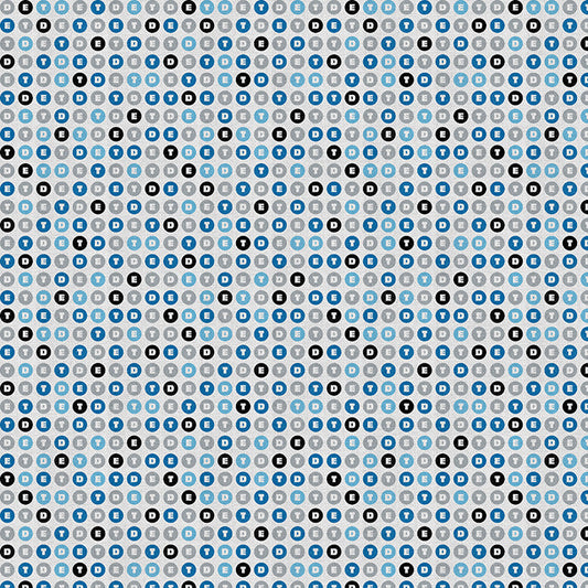 PBS Fabrics - Pride of Detroit - Detroit City Letters Blue / Grey - 12026584