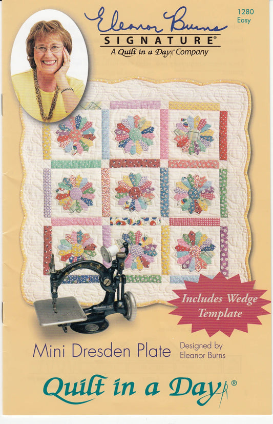 Mini Dresden Plate Quilt Pattern with Template By Quilt in a Day