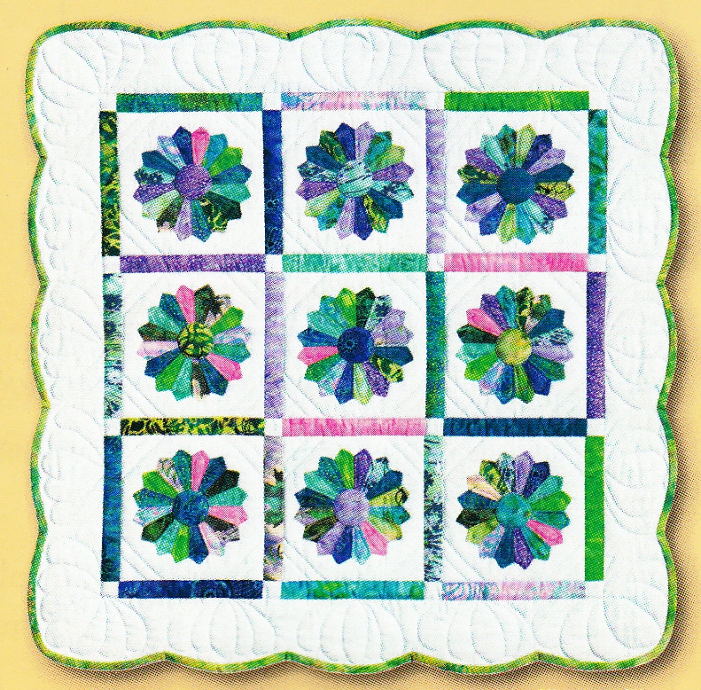 Mini Dresden Plate Quilt Pattern with Template By Quilt in a Day
