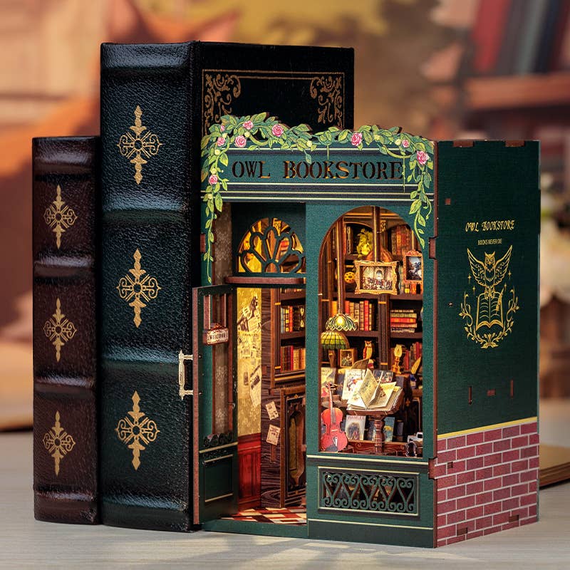 Hands Craft DIY Book Nook Kit: Owl Bookstore