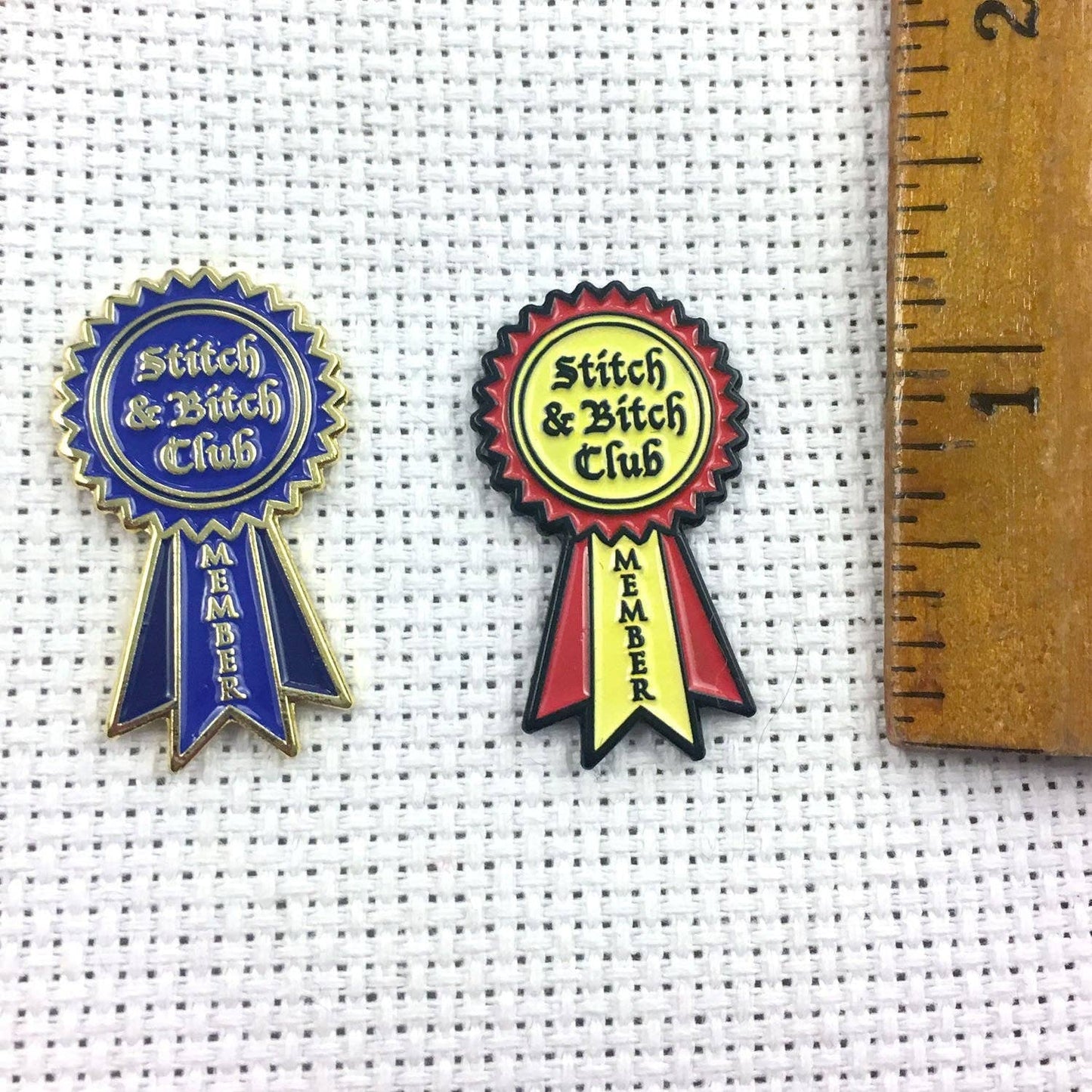 Snarky Crafter Stitch and Bitch Club Member Blue Ribbon Needle Minder - 1 Needle Minder