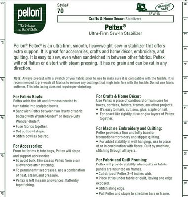 Pellon - Ultra Firm Sew In - 20" Wide - By The Yard - 70