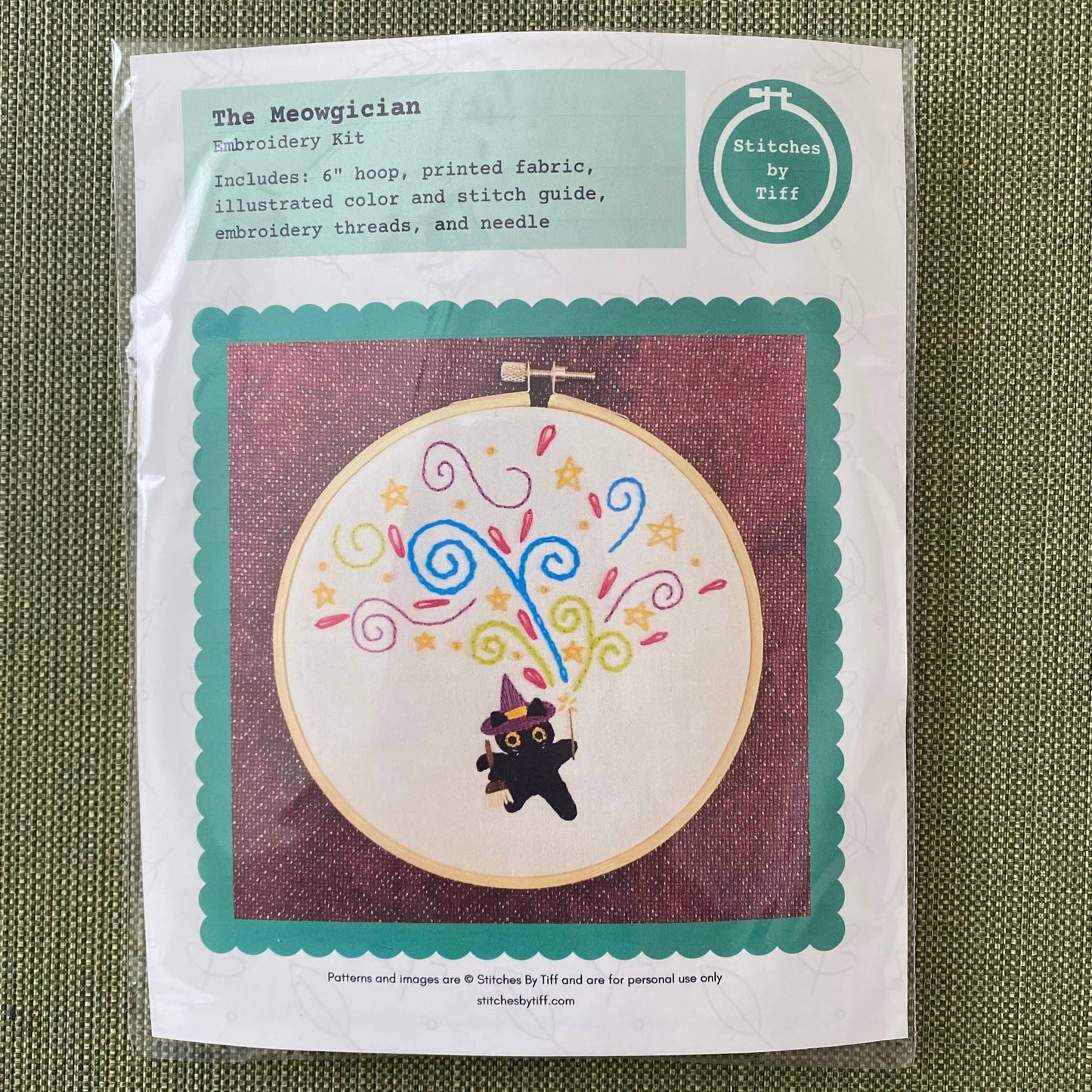 Stitches By Tiff The Meowgician Magic Cat Embroidery Kit