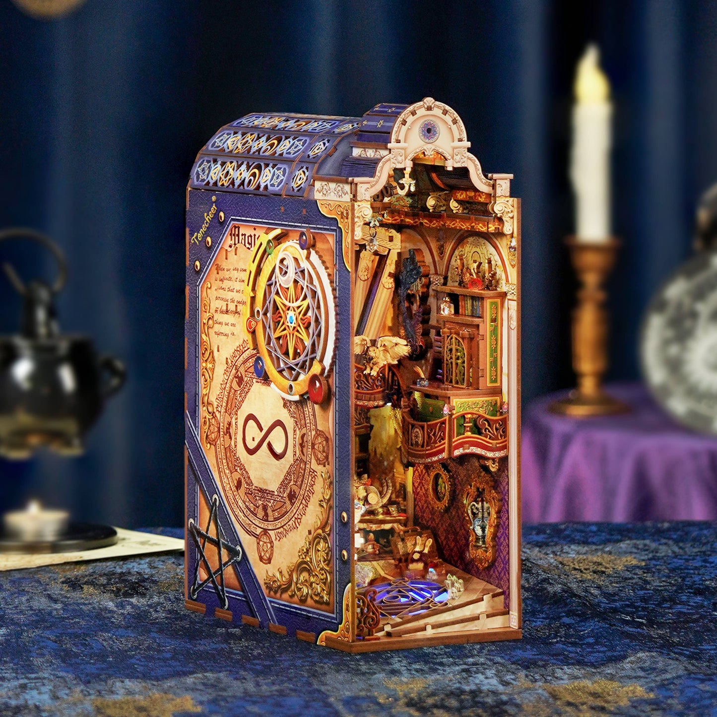 Hands Craft DIY Book Nook Kit: Magical Library And Dust Cover