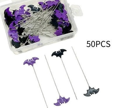 Halloween Bat Sewing Pins - 50 Pieces