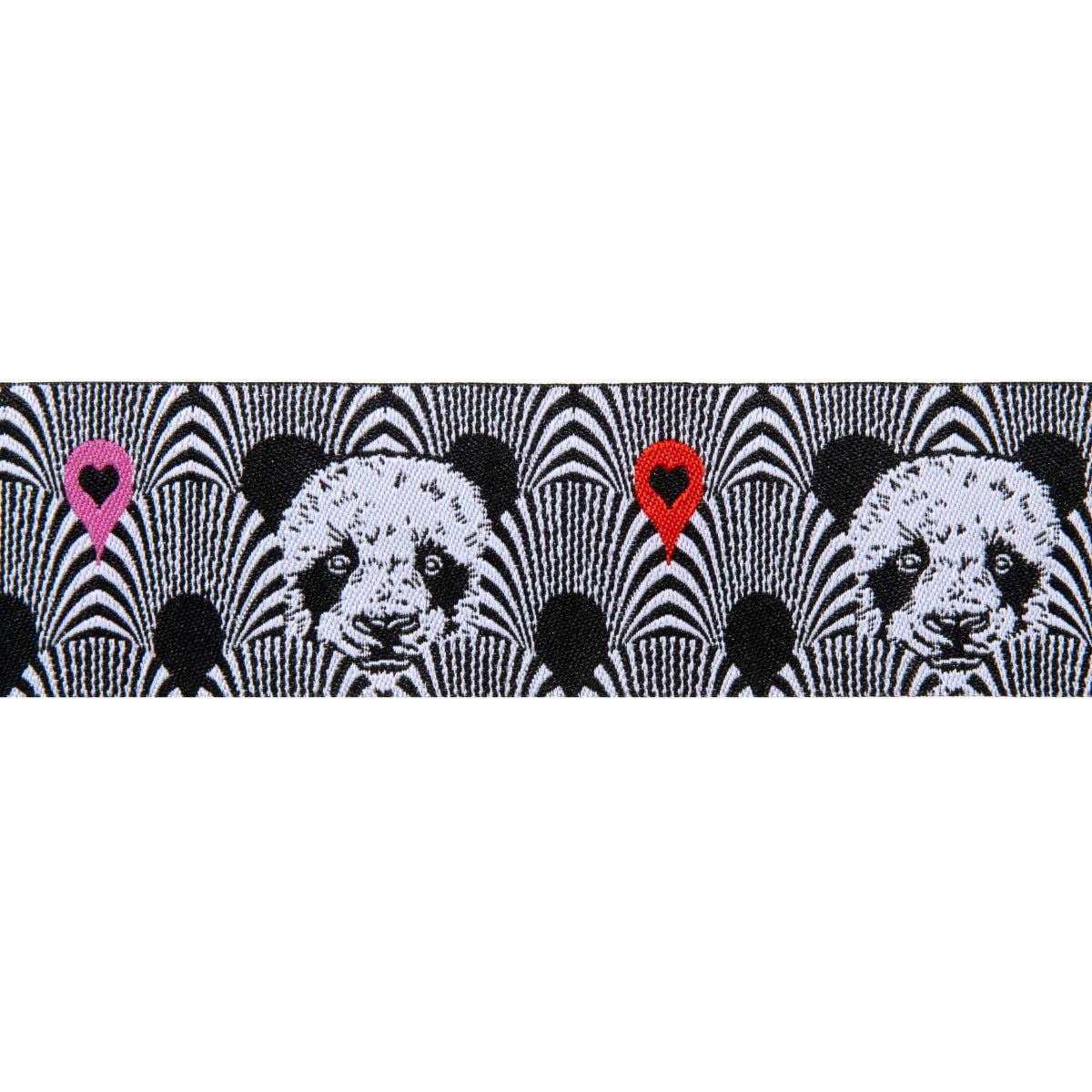 Tula Pink - Linework Woven Ribbon - Pandas Lovers - By The Yard