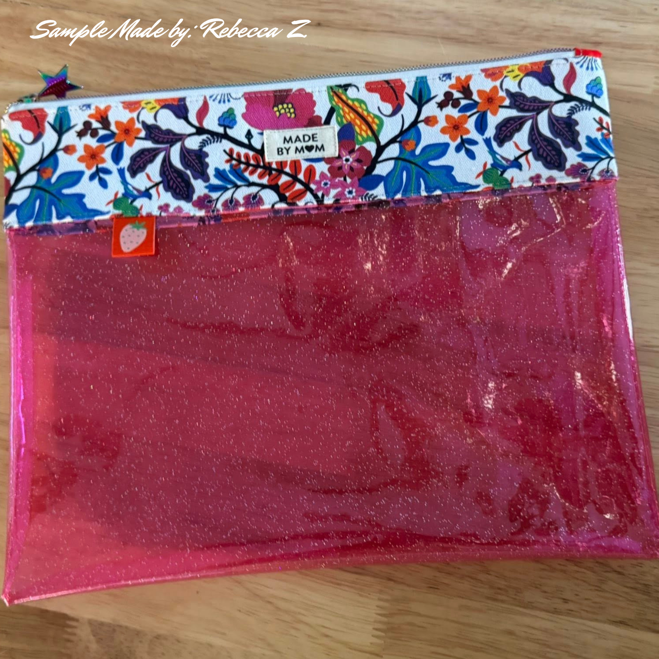 Sew Hungry Hippie - Hot Pink Clear Glitter Vinyl