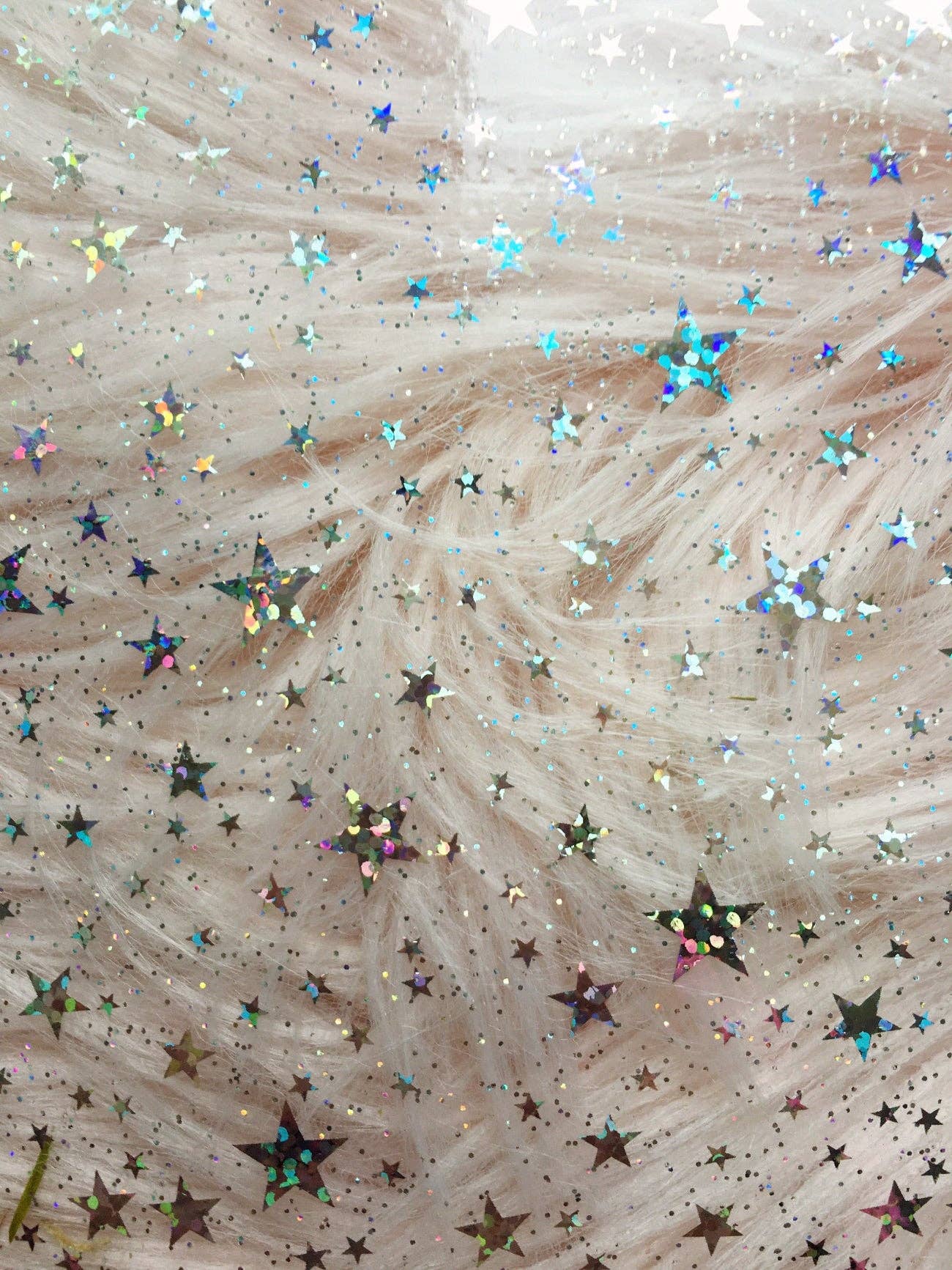 Sew Hungry Hippie - Clear Glitter Stars Vinyl - 18" x 56"