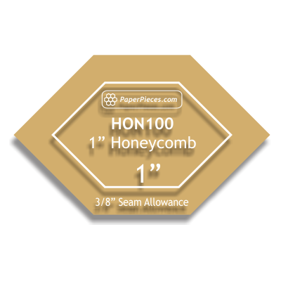 1" Honeycombs Paper Pieces Small Pack 100 OR 3/8" Template