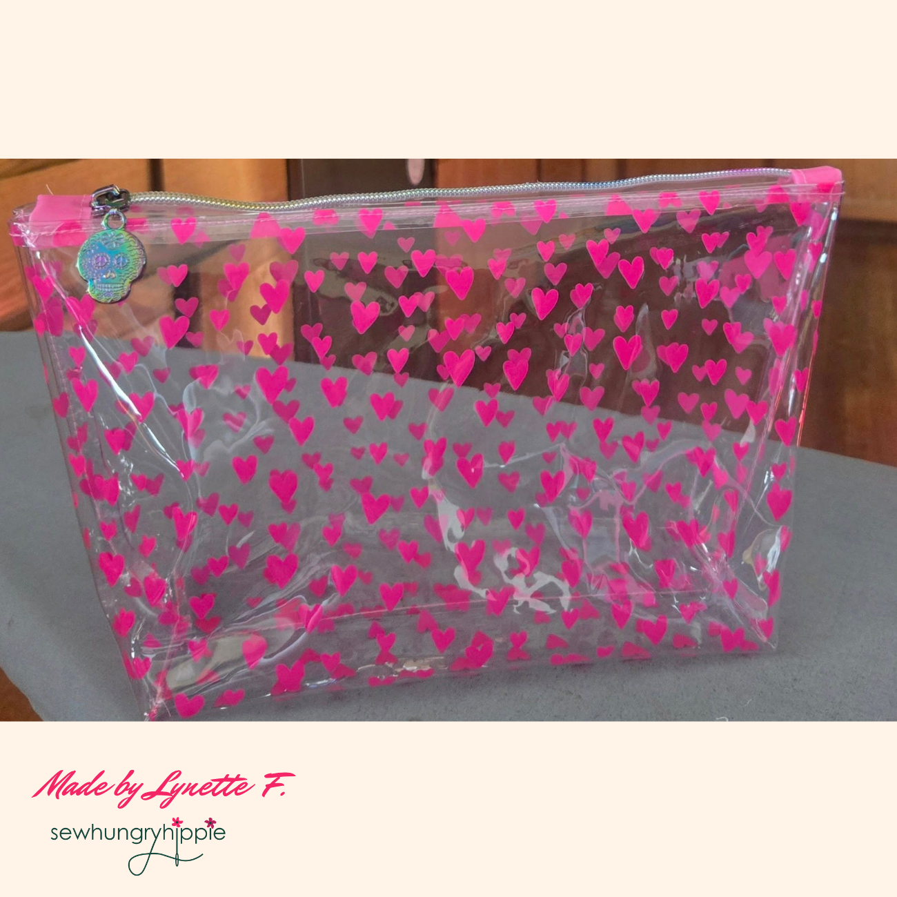 Sew Hungry Hippie - Hot Pink Jazzy Hearts TPU Vinyl Heart Style - 12” x 52” Roll