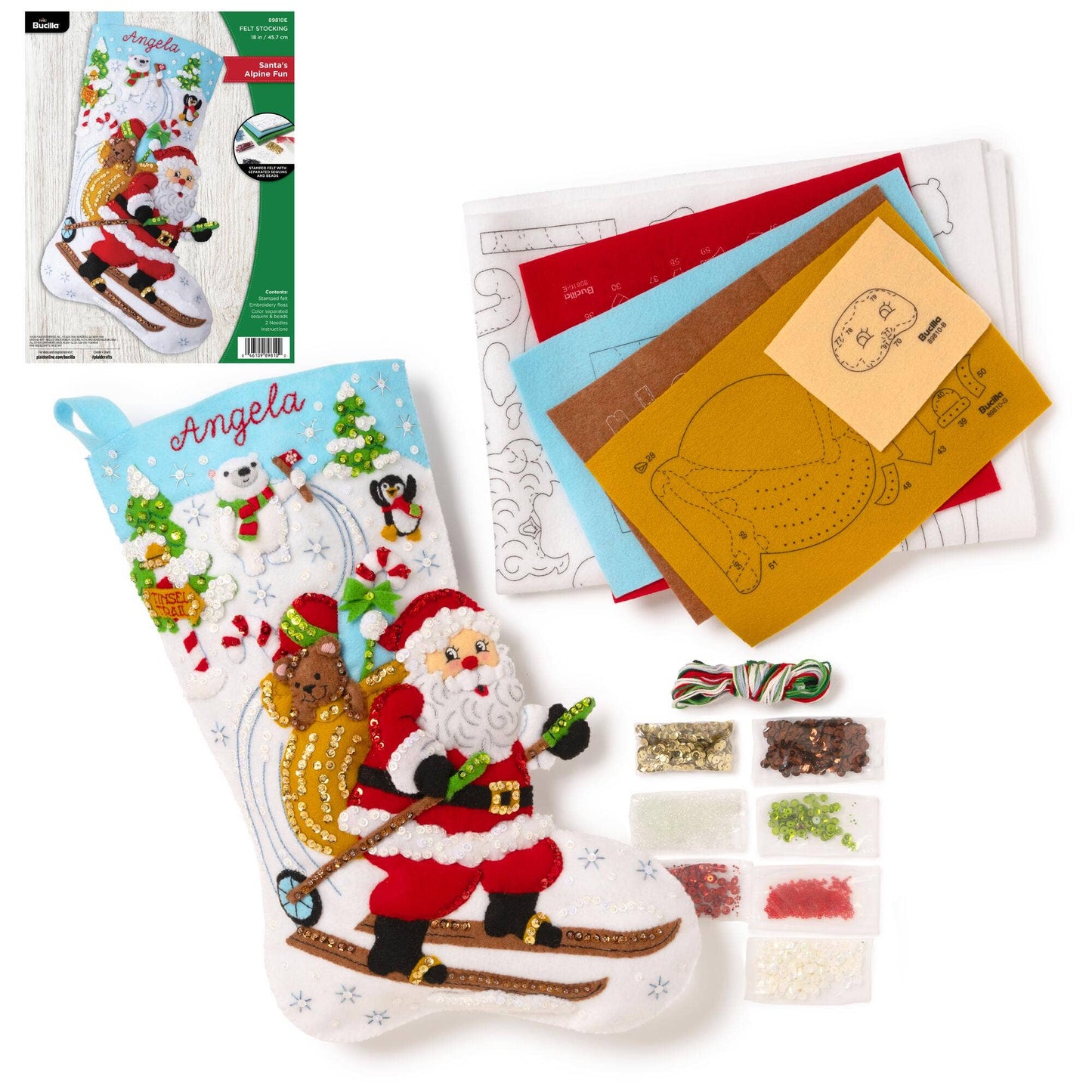 Bucilla ® Seasonal Felt Christmas Stocking Kit - Santa's Alpine Fun