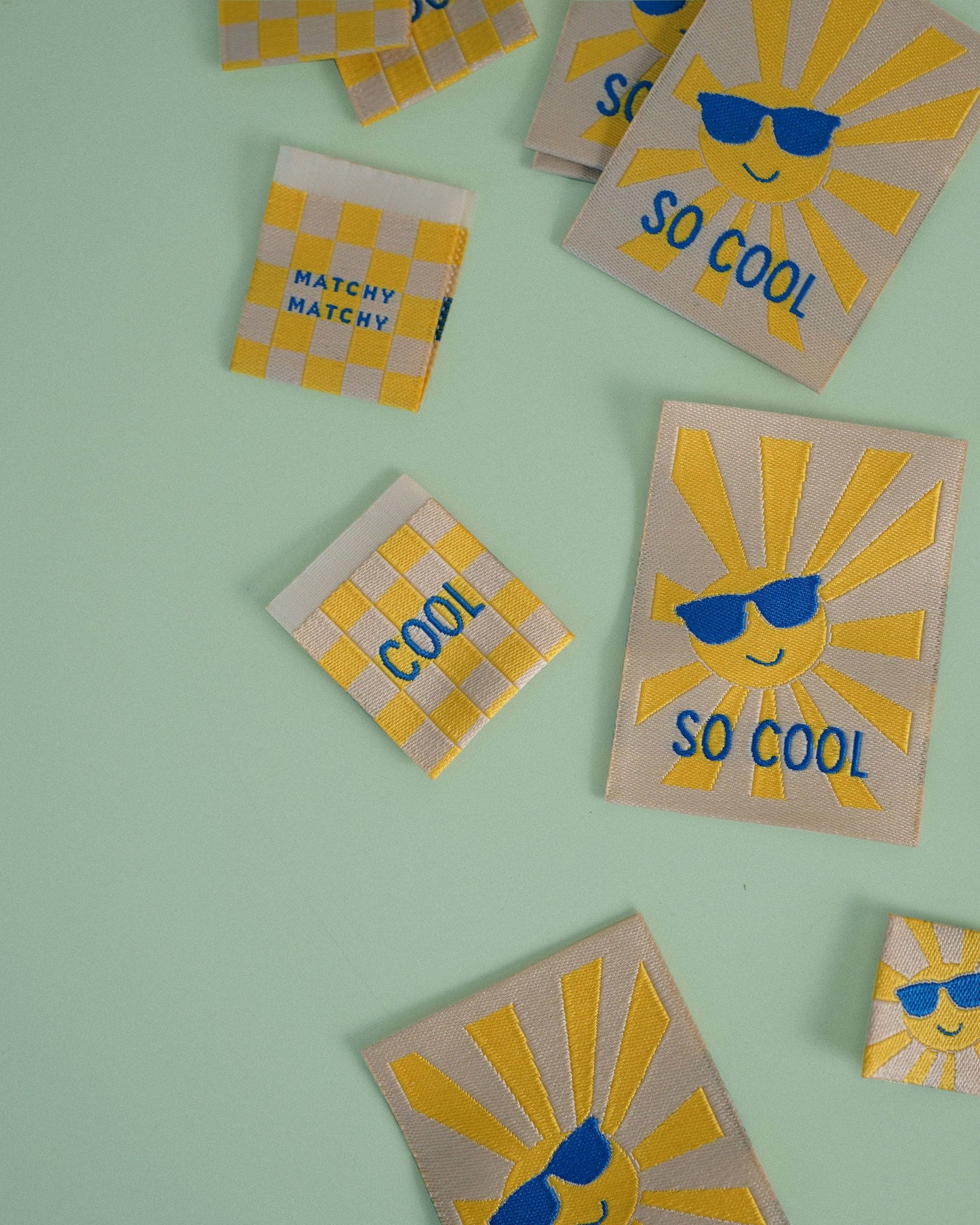 Matchy Matchy Sewing Club - Sunny Cool Square and Rectangle Woven Garment Labels
