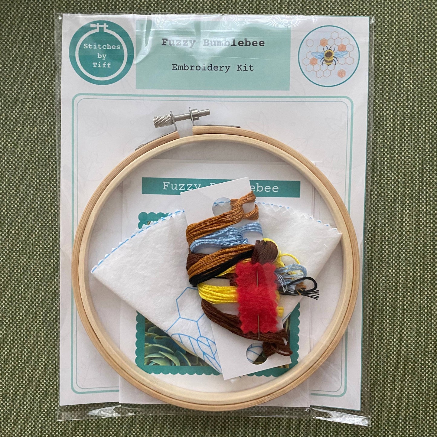 Stitches By Tiff Fuzzy Bumblebee Embroidery Kit