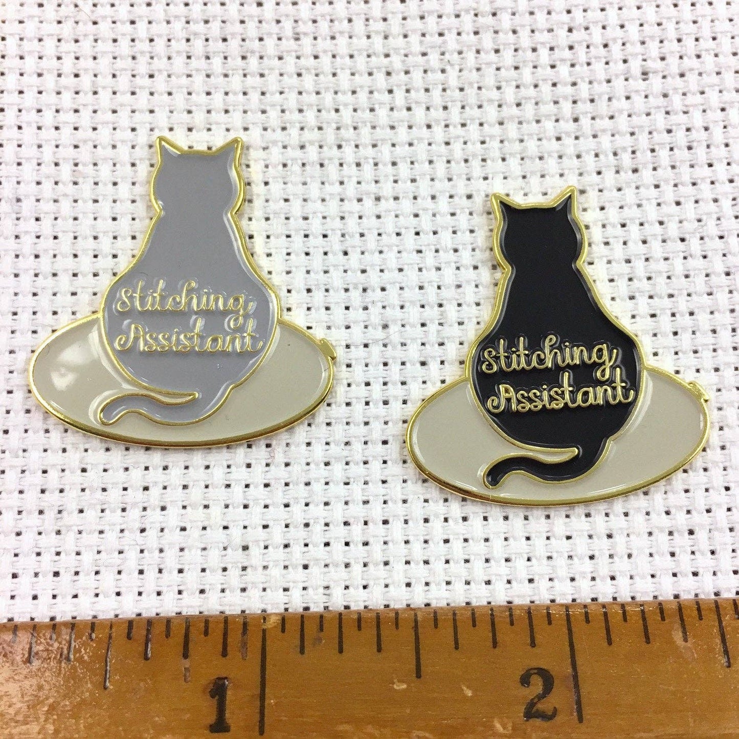 Stitching Assistant Kitty Needle Minders - Black OR Orange Cat - 1 Needle Minder - Choose Color!