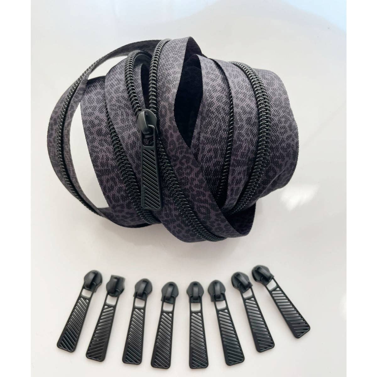 Sew Hungry Hippie Black and Grey Leopard Zipper Pack