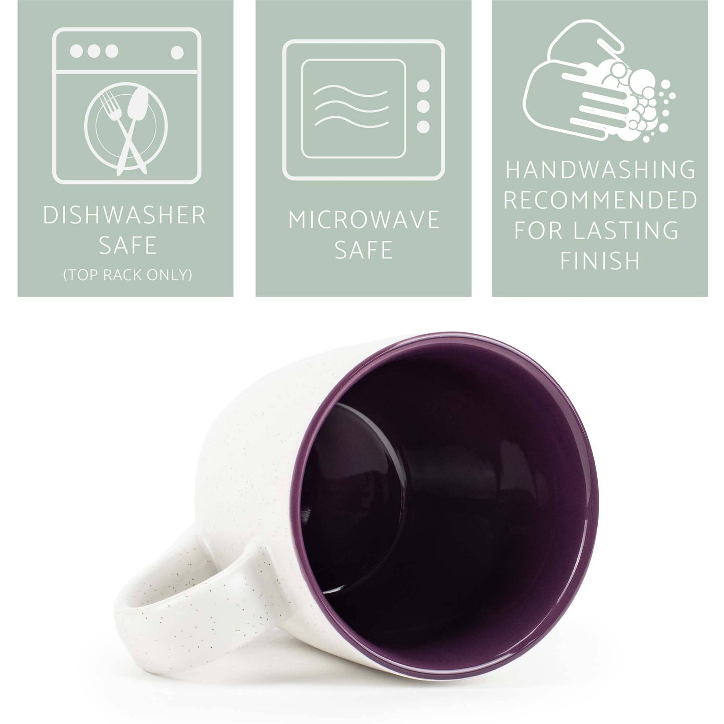 Ceramic Speckled Mugs 4-Pk White and Purple PRICE IS PER MUG