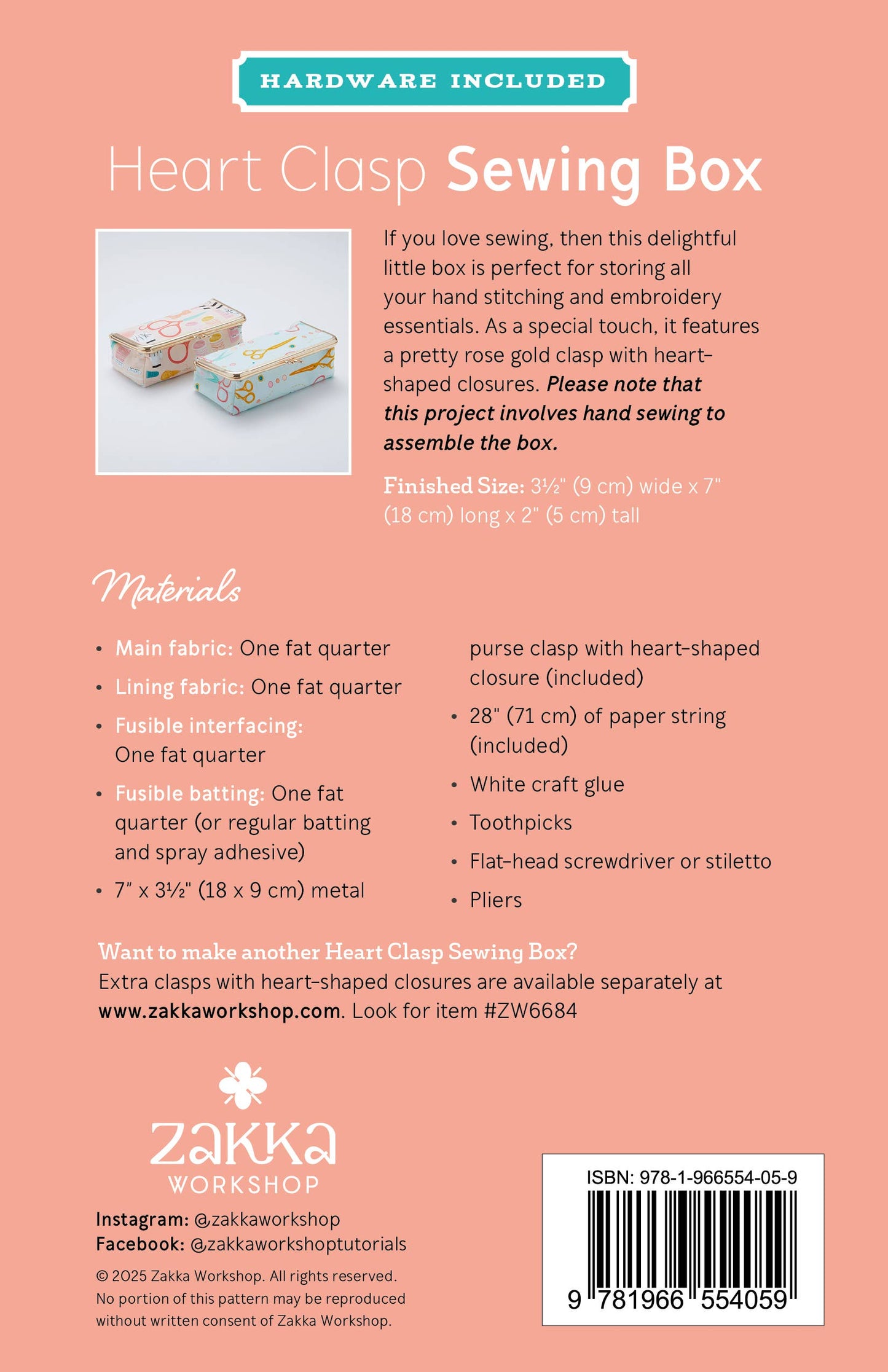 Heart Clasp Sewing Box Kit By Zakka Workshop